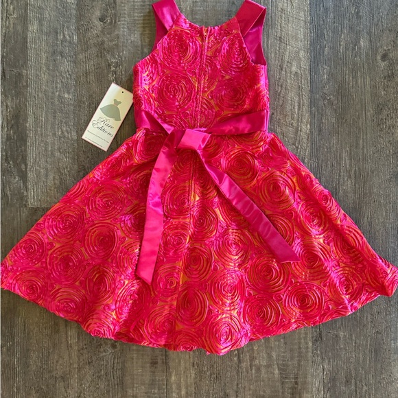 Rare Editions Girls Size 8 Fuchsia/Orange Sleeveless Dress -New with Tag - Picture 3 of 9